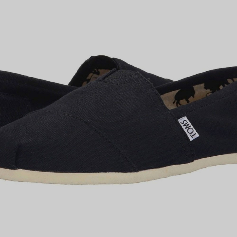 NEW TOMS MENS CLASSIC BLACK CANVAS SLIP-ON COMFORTABLE SHOE  M 10